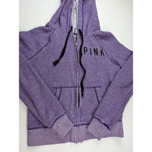 Victoria's Secret PINK Zip Up Hoodie Purple Sweatshirt XS Soft Lightweight